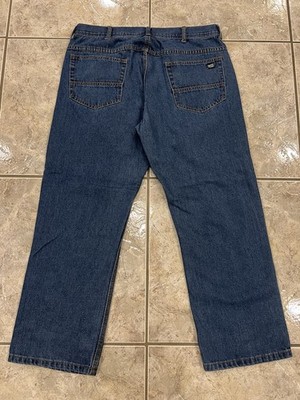 Mens 36X30 KEY Relaxed Fit 5 Pocket Performance Comfort Denim Blue Jeans Pants