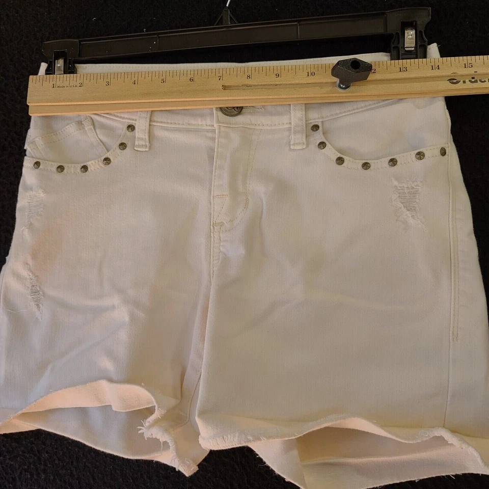 Pantalones Cortos Rock & Republic Mujer Bumpershoot Blanco Talla 2 Mezcla de Algodón Elastizados Foto 3 de 4