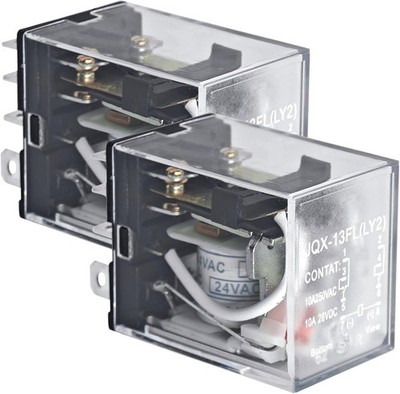 LY2 AC24 General Purpose Power Relay DPDT 24VAC 46Ma 10A, Pack 2