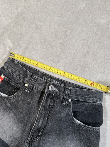 Vintage Y2K Southpole Jean Shorts Youth Size 18 Black Faded Skater Grunge Punk - Picture 6 of 11