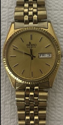 Vintage Seiko Gold-Plated Presidential Quartz Day/Date Water-Resistant Watch