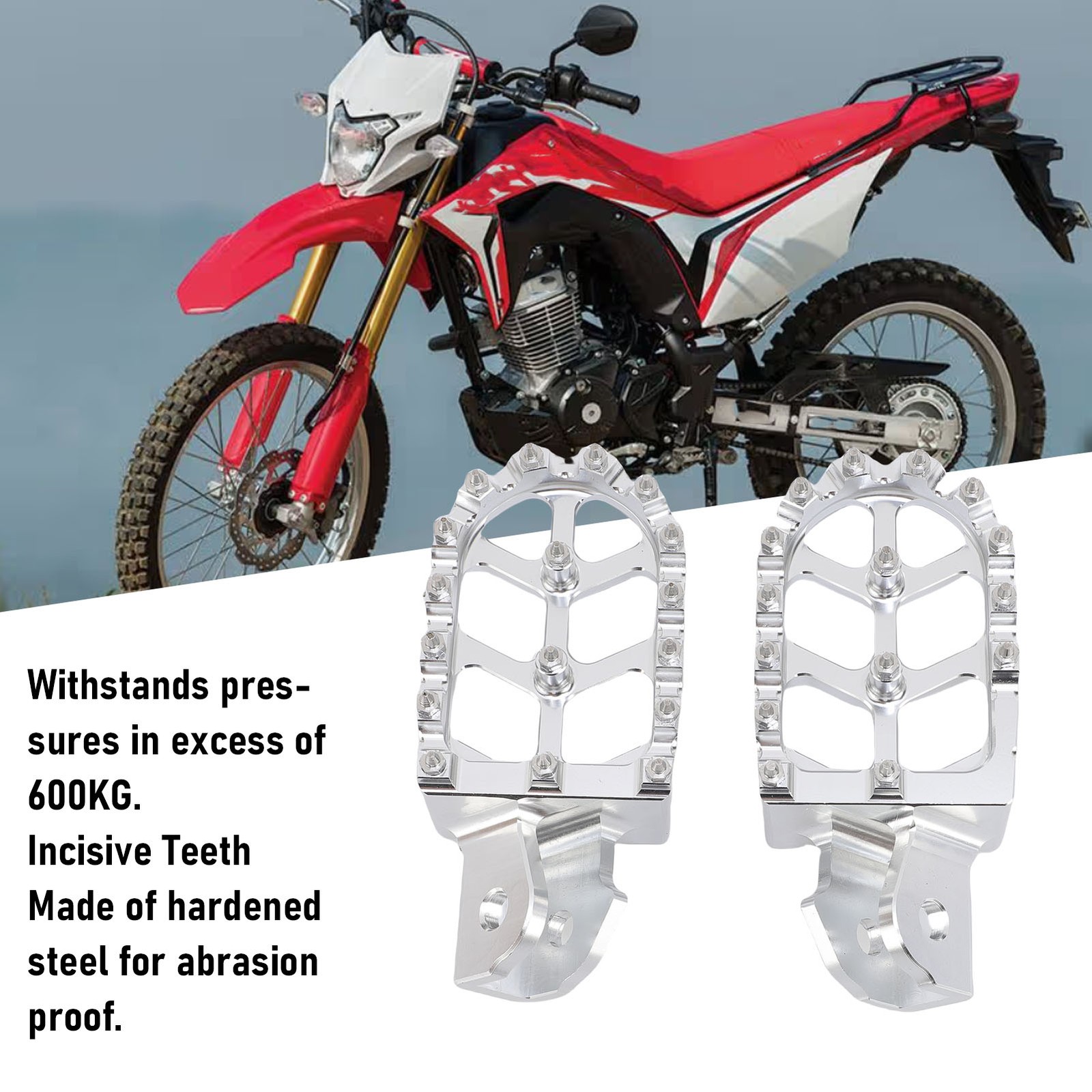 Dirt Bike Foot Peg 7075 Aluminium Alloy Strong Load Bearing Motorcycle Foot Rest
