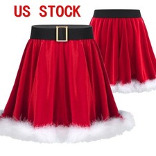 US Girls Dance Dress Theme Party Santa Costume Christmas Skirt Dress Up Show