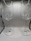 4 Mikasa CHEERS Individually Etched Designs 8 3/4 White Wine Glasses Goblets Set