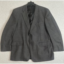 Jos A Bank 100 Wool Tweed Blazer Sports Coat Mens 46R Gray Black 2 Button