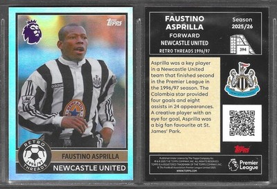 Topps Premier League 2026 #394 Faustino Asprilla Newcastle Retro Threads