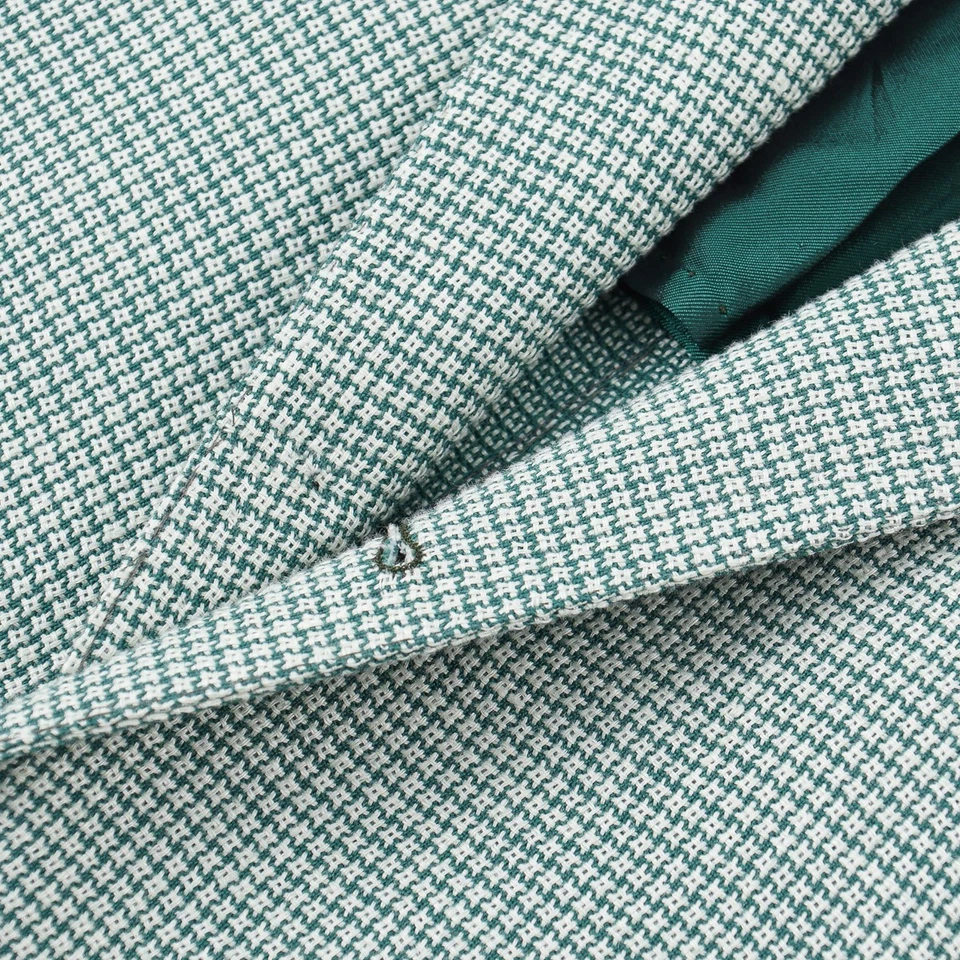 Abrigo deportivo Sartorio by Kiton a cuadros pata de gallo tejido lana-lino 40R (UE 50) NUEVO CON ETIQUETAS Foto 4 de 4