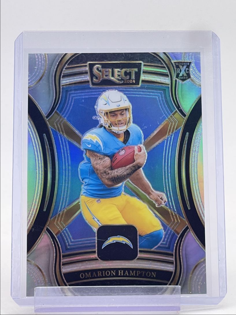 OMARION HAMPTON 2024 SELECT XRC ROOKIE SILVER PRIZM CHARGERS RC Q5997