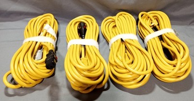 Lot Of 4 Well Shin WS-002A-4A  125V Yellow Power Cord