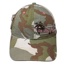 Bud Light Baseball Cap Green Pink OS Hat Side Pocket Palm Tree Camo Embroidered