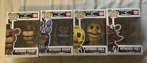 Five Nights at Freddy's FNAF Withered Freddy Foxy Bonnie Funko Pop! Set New