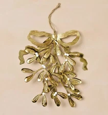 John Derian for Target Gold Tone Metal Mistletoe Berries Hanging Wall Decor NWT