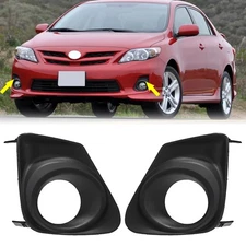 For Toyota Corolla 2011 2012 2013 Fog Light Lamp Covers Bezel Trim Matte Black