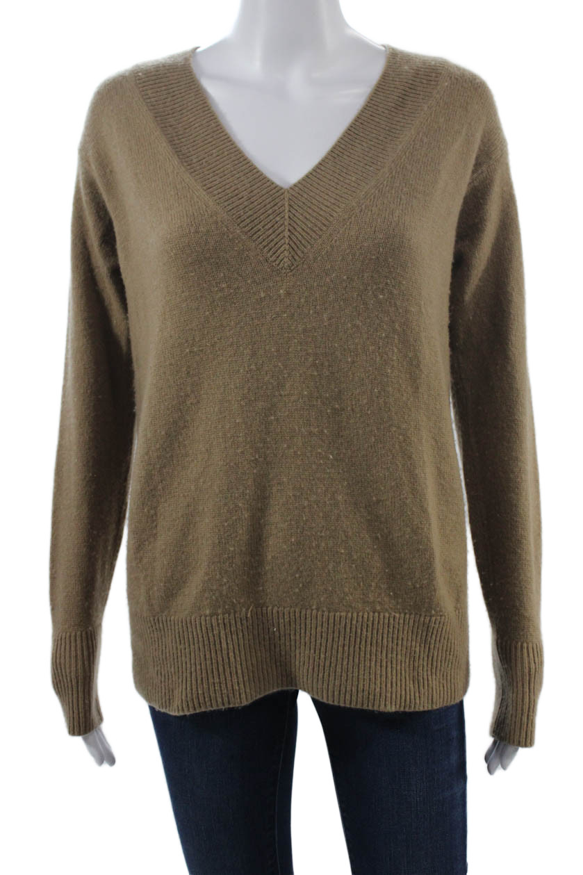 Vince Unisex Brown V Neck Wool Cashmere Pullover Sweater Size XSFree Shipping in US $100+ Orders | $6.95 Orders Below
