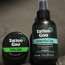 Tattoo Goo Aftercare Balm Salve .75oz 21g Antimicrobial Soap 3oz