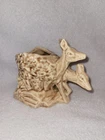 Vintage Mccoy Art Double Deer Fawn Planter Pot Brown MCM