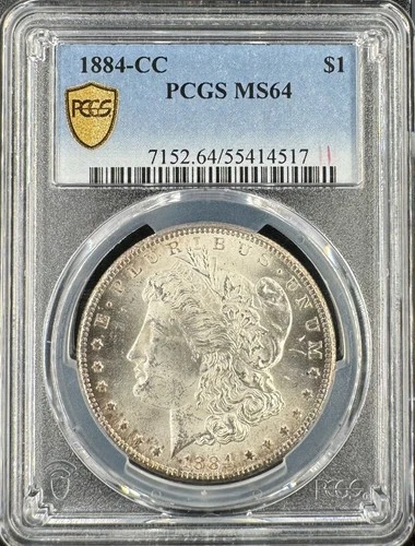 1884-CC $1 Morgan Silver Dollar Carson City, PCGS MS 64, #414517