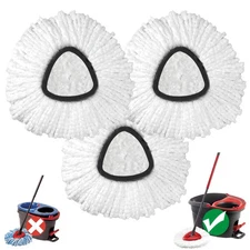 Mop Head Replacement, 3 Pack Spin Mop Refill Replace Head Compatible O Cedar ...