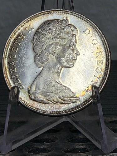 1965 Canadian Silver Dollar With Toning