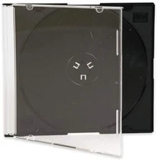 Ultra Thin 5.2Mm Slim Clear CD Jewel Case with Built in Black Tray, 100 Pack.