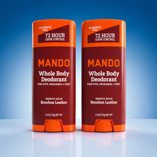 2 Mando 72 Hour Whole Body Deodorant Smooth Solid Bourbon Leather Scent hombre