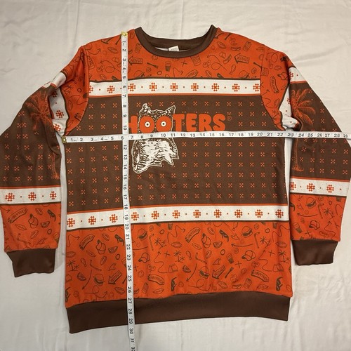 Rare Hooters Brown/orange/white Sweater Size XL **READ** - Picture 2 of 10