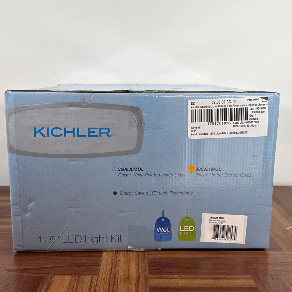 Kichler 380931MUL - 11.5” LED Light Kit - Umber Etched Glass - Image 3 of 4