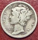 1919-S Mercury Silver Dime. Free Shipping