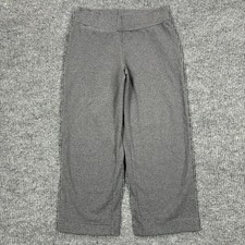 Lands' End Womens Small 6-8 Gray Straight Leg Pull On Cropped Pants Pockets