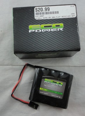 Eco Power 2000mAh 4.8V Flat NIMH Receiver Battery Pack ECP-5007 Universal Con
