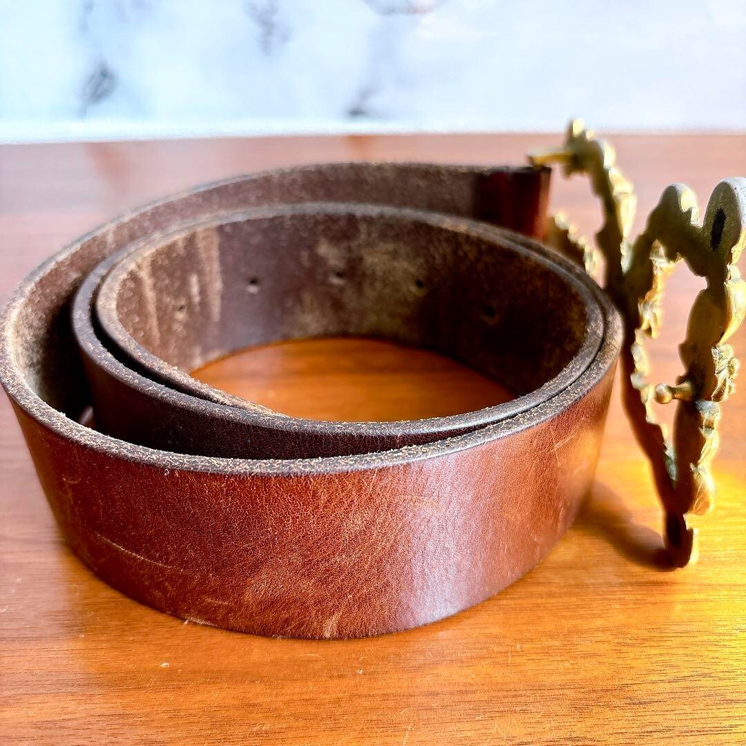 DOLCE & GABBANA Rose Baroque Belt Brown Gold Vintage Used | eBay