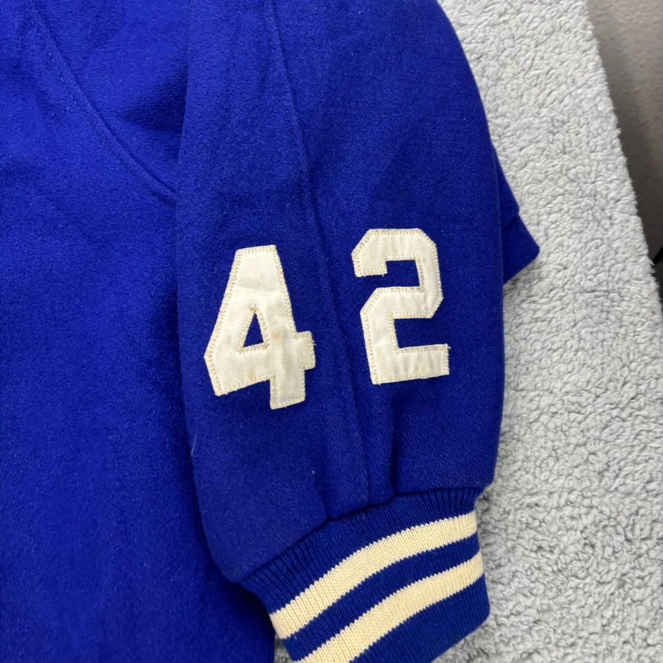 Chaqueta de lana Mitchell Ness Cooperstown para hombre azul 1956 Brooklyn Dodgers talla 64 Foto 4 de 4