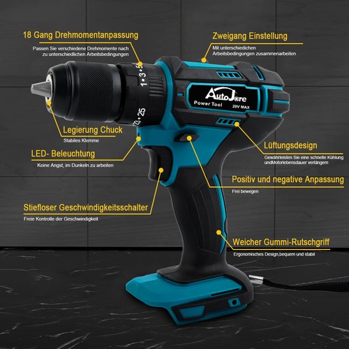 Für Makita 18V BL1850 Akku Bohrschrauber . 45 Nm Solo - ohne Akku, ohne Lader - Bild 2 von 11