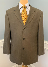 Vintage Donna Karen Blazer Mens 43R Silk Wool Gold Label Twill Jacket Sportcoat