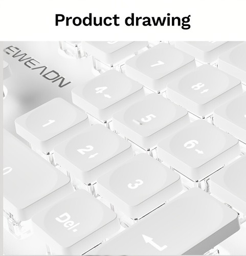 Backlit Gaming Keyboard Full Size 104Keys Silent Membrane USB Wired For PC White - Picture 21 of 26