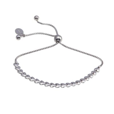 Tuscany Silver Bracciale Donna In Argento 925 Placcato Rodio - Pattern Diamantato Cleopatra - 19 Cm - Confezione Regalo - 3