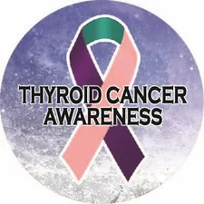 Thyroid Cancer Awareness Ribbon Sparkle Vinyl Car Window Wall Sticker Decal Gift