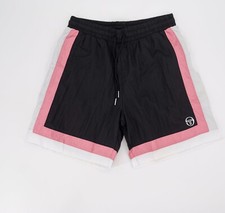 Sergio Tacchini Gandolfo Shorts Black With Pink And White Trim Men's XL