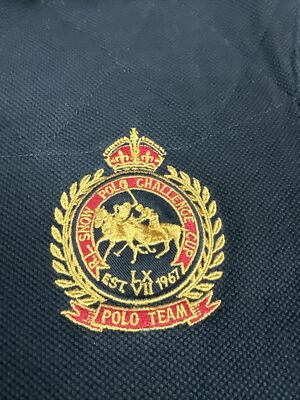 Ralph Lauren RL Snow Polo Challenge Cup Black Vintage Rugby Shirt