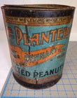 Antique Planters Pennant Salted Peanuts 10lb Tin Can Container Collectible