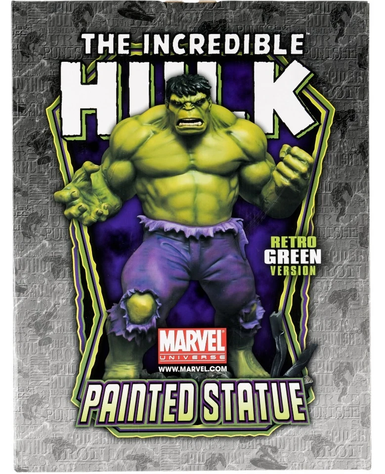 NUEVO/SELLADO Bowen Designs Increíble Estatua de Hulk Pintado Verde Retro Bruce Banner Foto 2 de 4