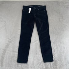 J. Crew Toothpick Ankle Pants Women 29x28 Tag 26 Black Velvet NWT 110