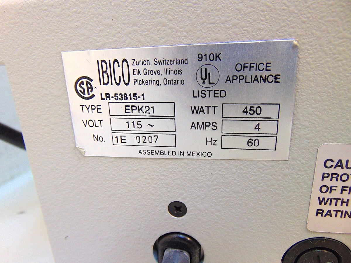 Ibico EPK-21 Electric Punch Comb Binding Machine With Foot Pedal T