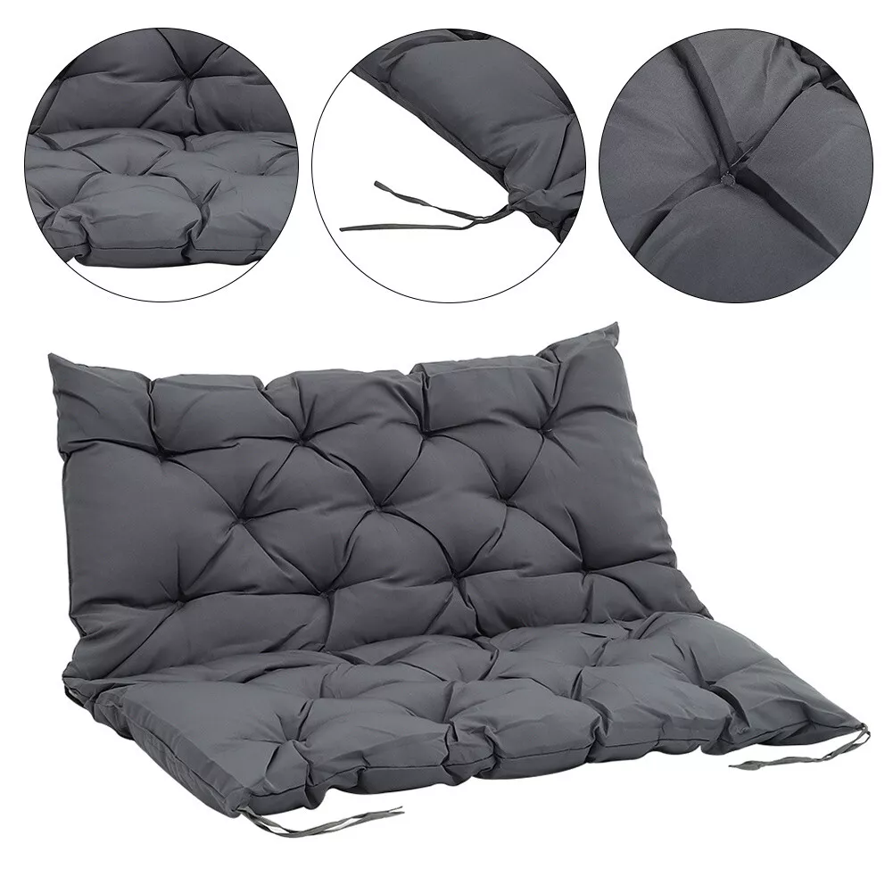 Grey 3 Seater Replacement Cushions Garden Swing Bench Chair Seat