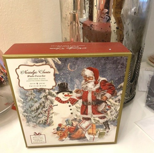 Pottery Barn plate Christmas Nostalgic holiday appetizer party dessert Santa o - Picture 9 of 12