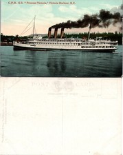 CPR SS Princess Victoria Victoria Harbour British Columbia BC Postcard