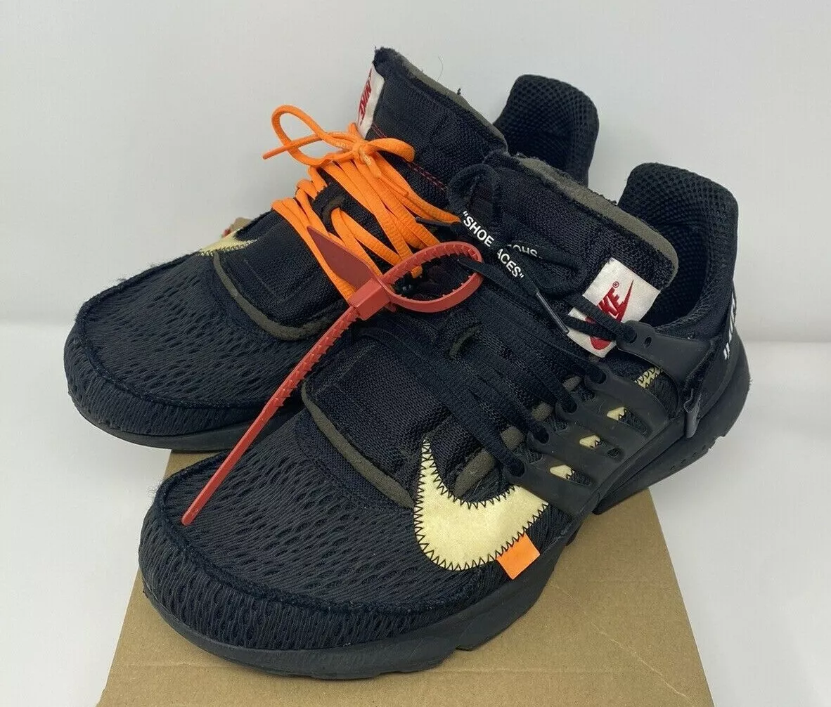 Mancha toma una foto borgoña Nike Air Off-White Presto Black Size 13 - PRE-OWNED | eBay