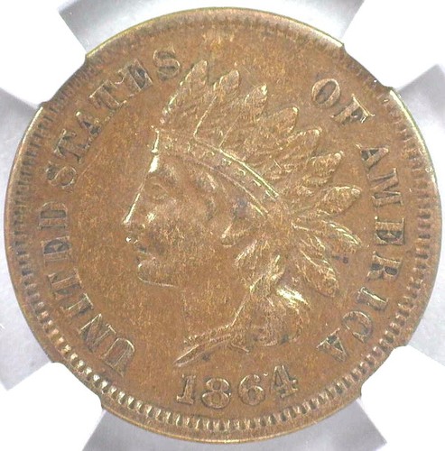 1864 L Bronze Indian Cent 1C NGC XF45BN Certified Strong Details Chocolate Brown