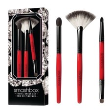 BRAND NEW Smashbox 3 Piece Travel Brush Set Fan Smudger Shadow