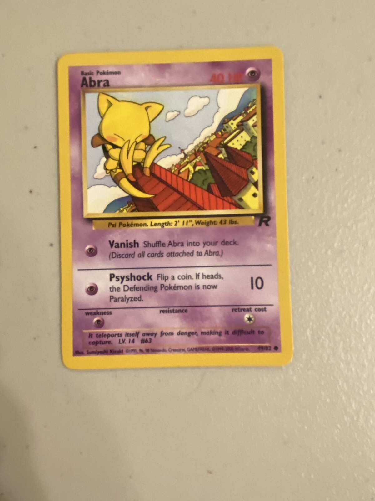 Pokemon TEAM ROCKET - Abra First Edition 49/82 -1st- Near Mint NM